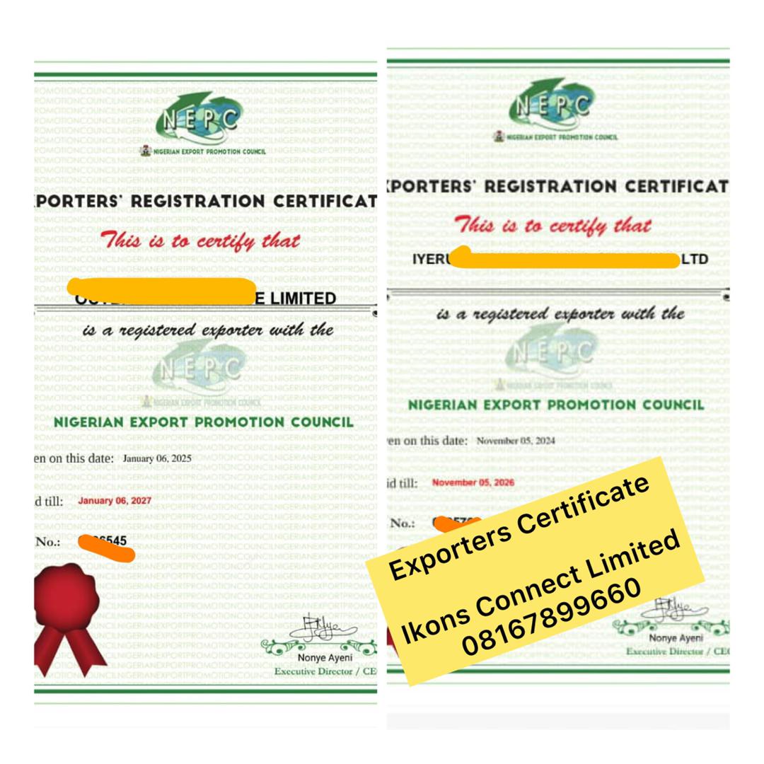 NEPC exporters license proof of work - Ikons Connect