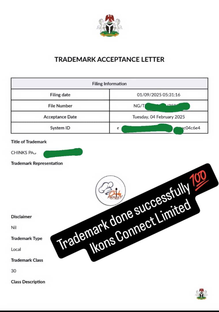 Trademark registration proof of work - Ikons Connect