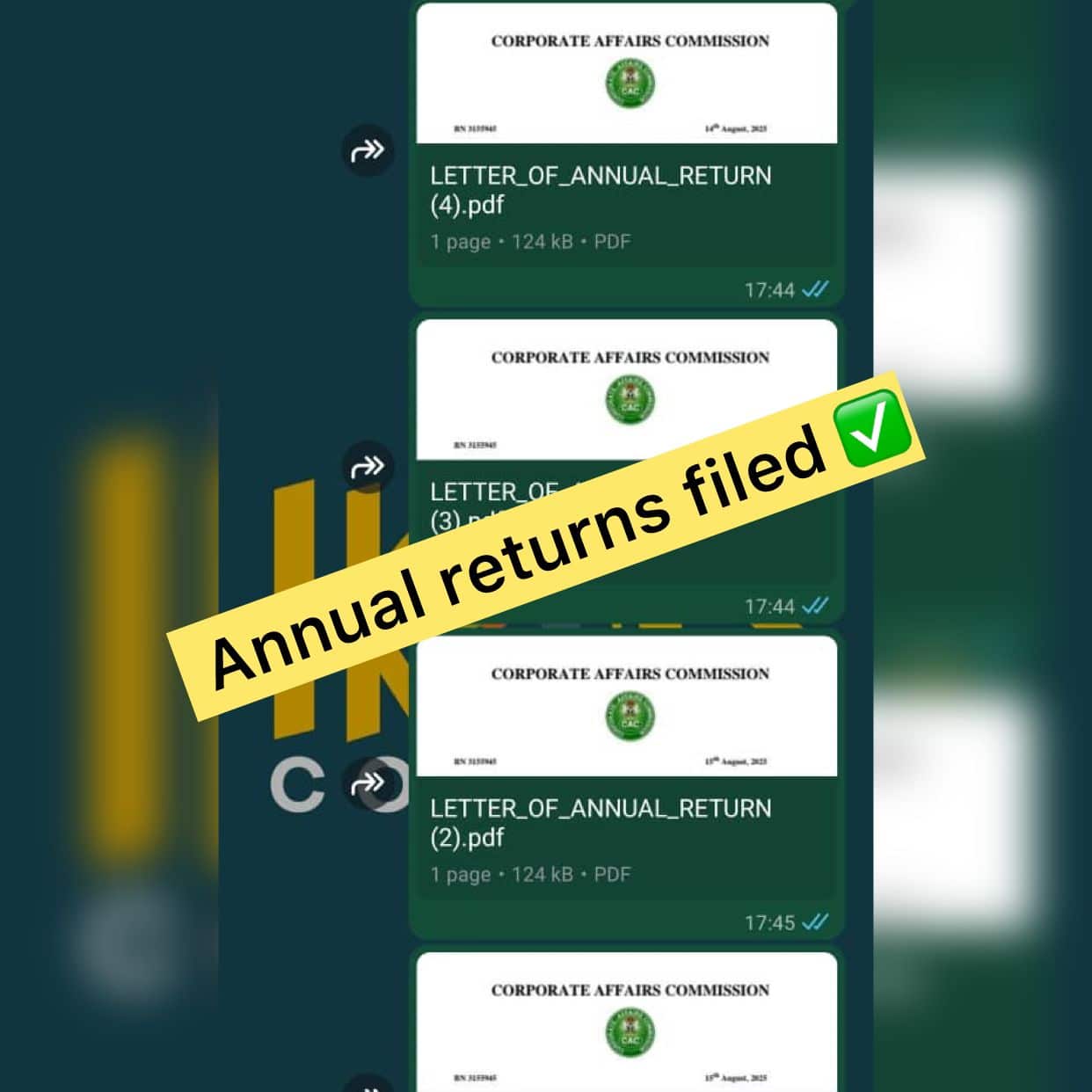 Annual returns filed