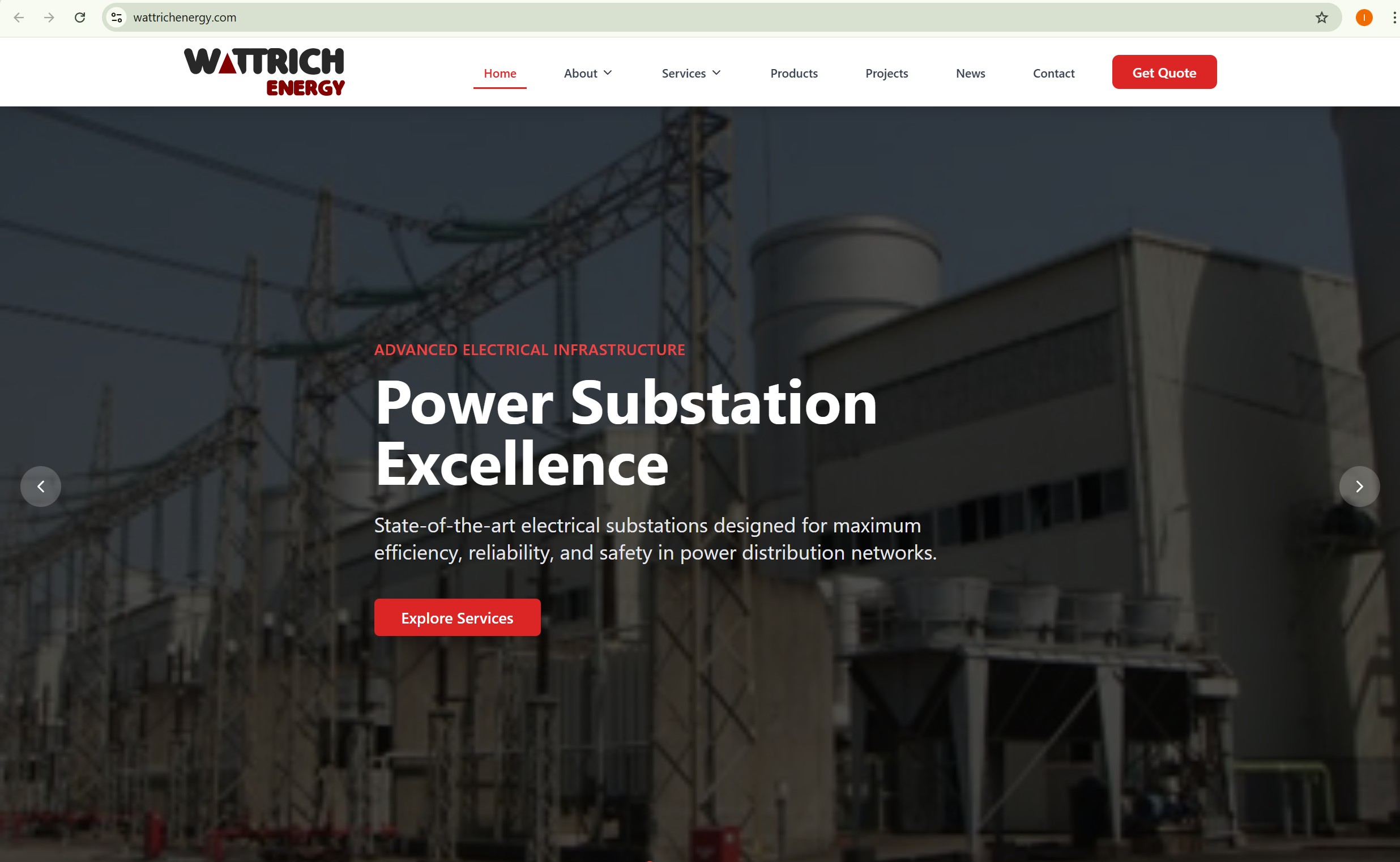 Wattrich Energy homepage preview